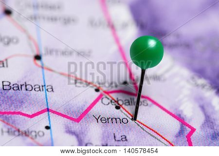 Yermo pinned on a map of Mexico