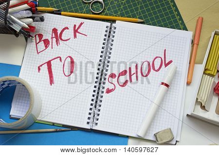 Back to school concept: supplies and accessories