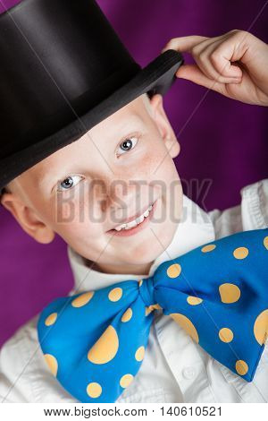 Handsome Dapper Little Boy In A Top Hat