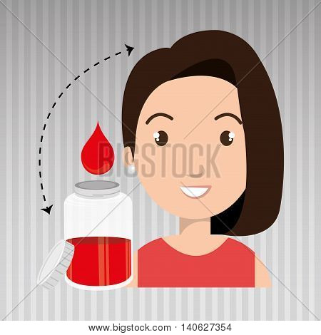 woman young bood donor vector illustration eps 10