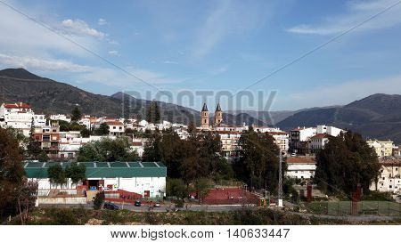 Orgiva, Andalucia, Spain - April 9, 2014 -  City Orgiva in Sierra Nevada mountain tourism center in the April 9, 2014 in Orgiva, Andalusia, Spain.