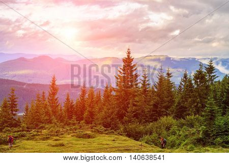 Picturesque Carpathian mountains landscape Chornogora ridge Ukraine Europe