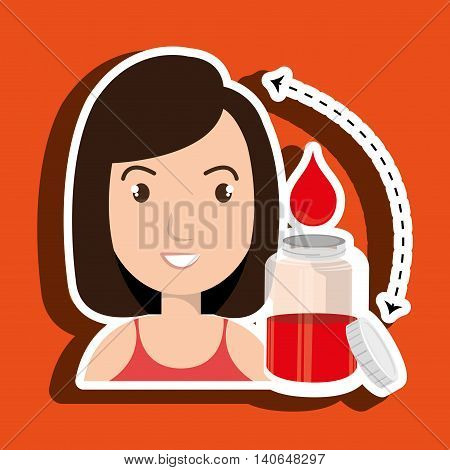 woman young bood donor vector illustration eps 10