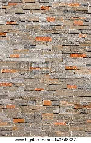 close up of natural stone veneer wall