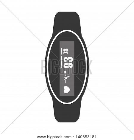 flat design heartrate wrist tracker icon vector illustration