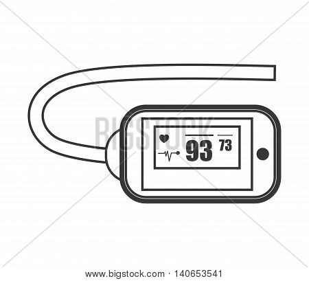 flat design heartrate wrist tracker icon vector illustration