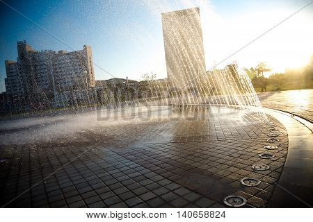 Beautiful Fountain In Park, Old Bukhara City, Uzbekistan