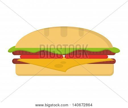 flat design single hamburguer icon vector illustration