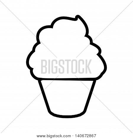 Bakery concept represented by muffing cupcake silhouette icon. Isolated and flat illustration