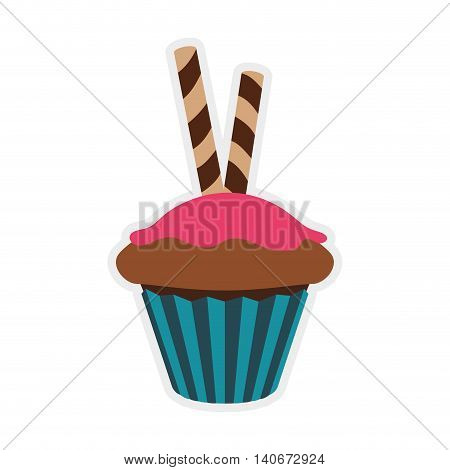 Bakery concept represented by muffing cupcake icon. Isolated and flat illustration