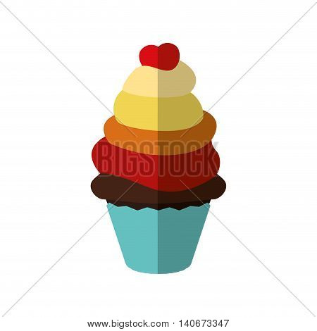 Bakery concept represented by muffing cupcake icon. Isolated and flat illustration