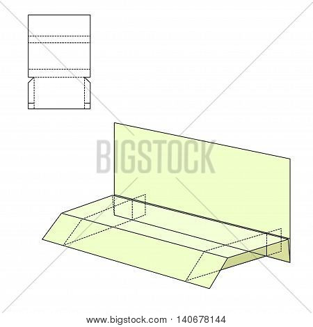 Vector Illustration of Diecut Craft Box for Design, Website, Background, Banner. Retail Folding package Template. Fold pack with dieline for your brand on it