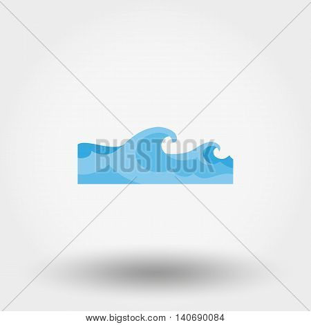 Sea Wave. Icon for web and mobile application. Vector illustration on a white background. Flat design style.