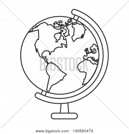 flat design earth map icon vector illustration