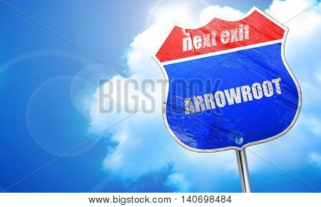 arrowroot, 3D rendering, blue street sign