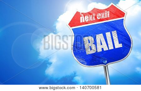 bail, 3D rendering, blue street sign