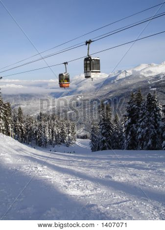 Looking down the slopes of Whistler 