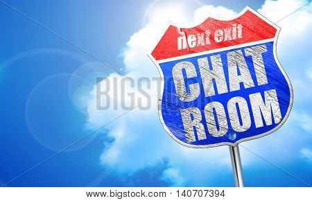 chatroom, 3D rendering, blue street sign