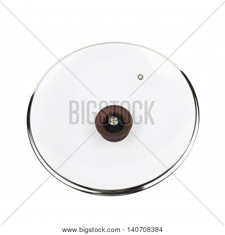 Frying pan glass lid isolated over the white background