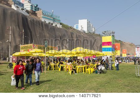 Lima, Peru - September 4, 2015: People visiting the annual Mistura Food Festival