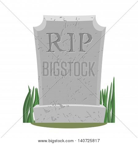 Grave. Old Gravestone With Cracks. Tomb On White Background. Ancient Rip. Granite Plate With Cracks