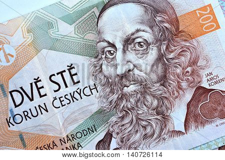 Close up Czech Koruna currency, Czech Republic