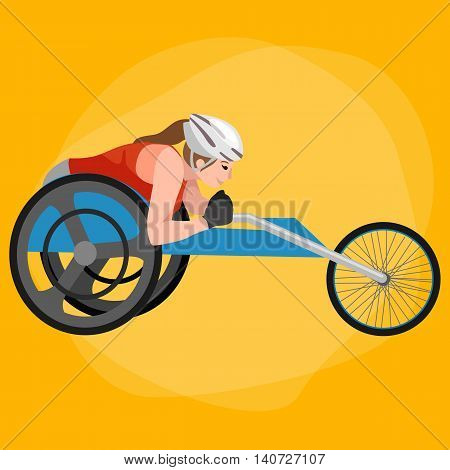 Disabled Athlete On Wheelchair Play Boccia Sport Competition Vector Illustration