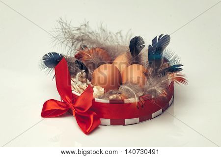 Eggs In Decorative Round Box