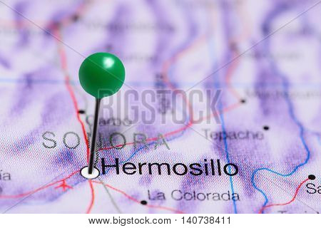 Hermosillo pinned on a map of Mexico