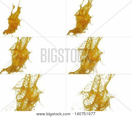 paint splashes collection. set of liquid splashes isolated on white background