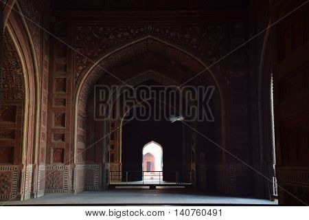 Bird flying inside Taj Mahal, Agra, Uttar Pradesh, India