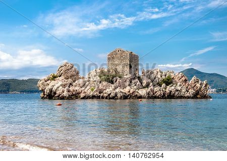 Island in the Bay of Milocher, Montenegro