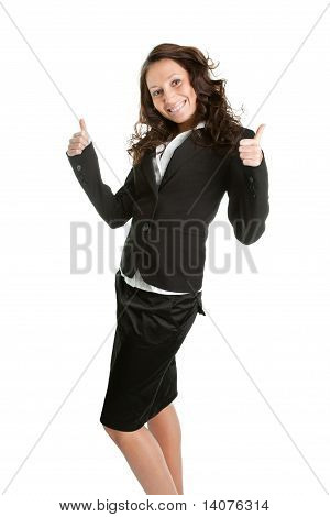 Empresaria emocionada celebrando el éxito