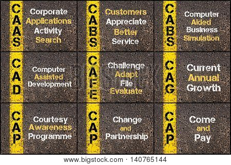 Photo Collage Of Business Acronyms