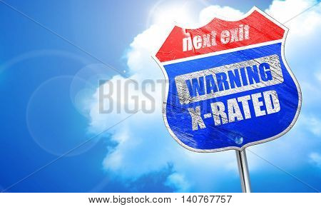 Xrated sign isolated, 3D rendering, blue street sign
