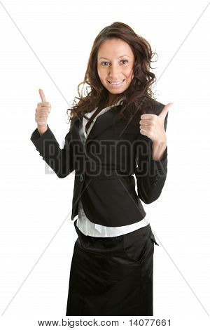 Empresaria emocionada celebrando el éxito