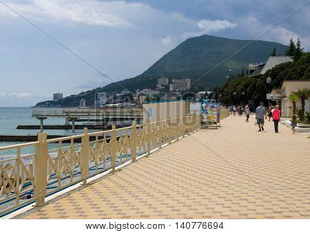Alushta, Russia - June 03, 2016: Quay of the Professorial corner of Alushta