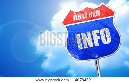 info, 3D rendering, blue street sign