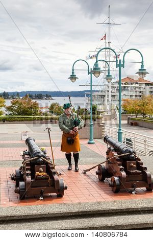 Ceremonial Bagpipe Performance At Nanaimo, Bc