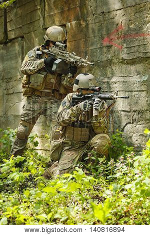 Green Berets US Army Special Forces Group soldiers in action