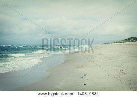 Beach and Sand Dune. Beach and sand dune covered with Marram Grass, Germany, Sylt, List. Juli 2016