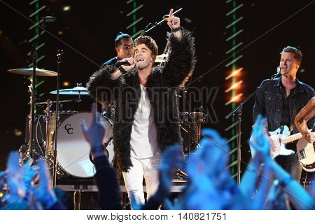 NEW  YORK-NOV 13: Zac Barnett of American Authors perform on stage during VH1's 2nd Annual 'You Oughta Know Live In Concert' 2014 at Hammerstein Ballroom on November 13, 2014 in New York City.