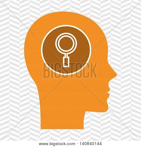 silhouette head search glass vector illustration grphic
