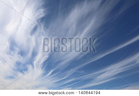 Cirrostratus In The Blue Sky In Summer