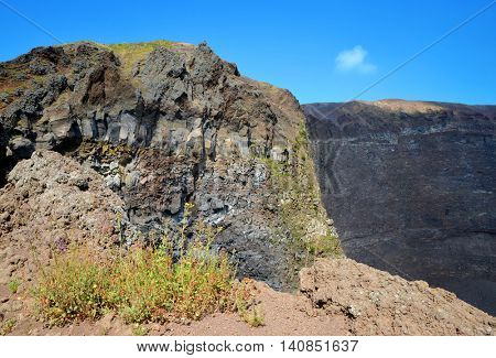 Vesuvius volcano crater next to Naples. Italy