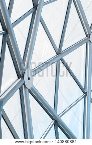 An abstract detail of a dome of a modern building.