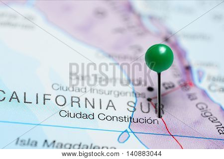 Ciudad Constitucion pinned on a map of Mexico