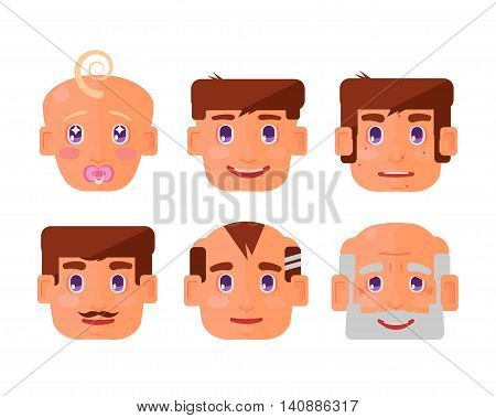 Stages of development human: infancy childhood youth maturity old age
