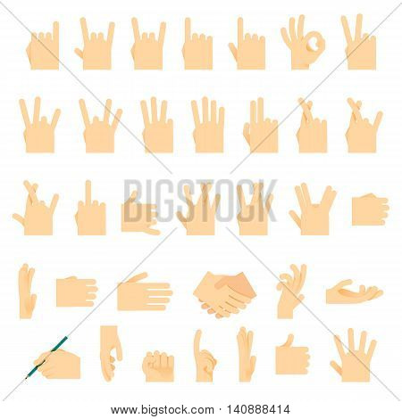 Icons and symbols, hands wrist, gestures signals signs vector illustration.