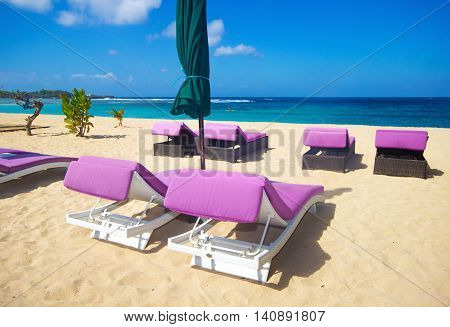 chairs on the beach beautiful summer Resort